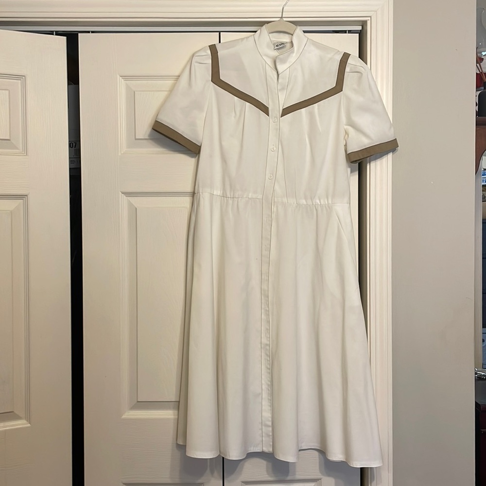 Vintage White Shirt Dress with pockets